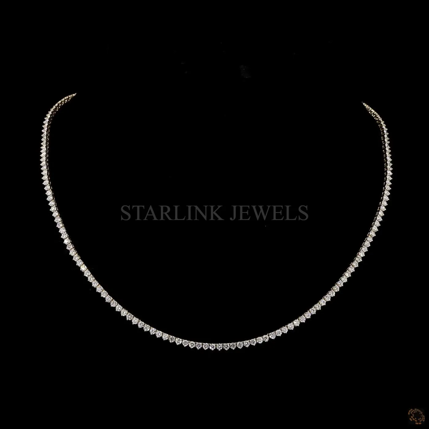 Classic Round Diamond Tennis Necklace – view 3