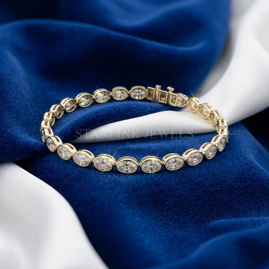 Eternal Oval Bezel Diamond Tennis Bracelet