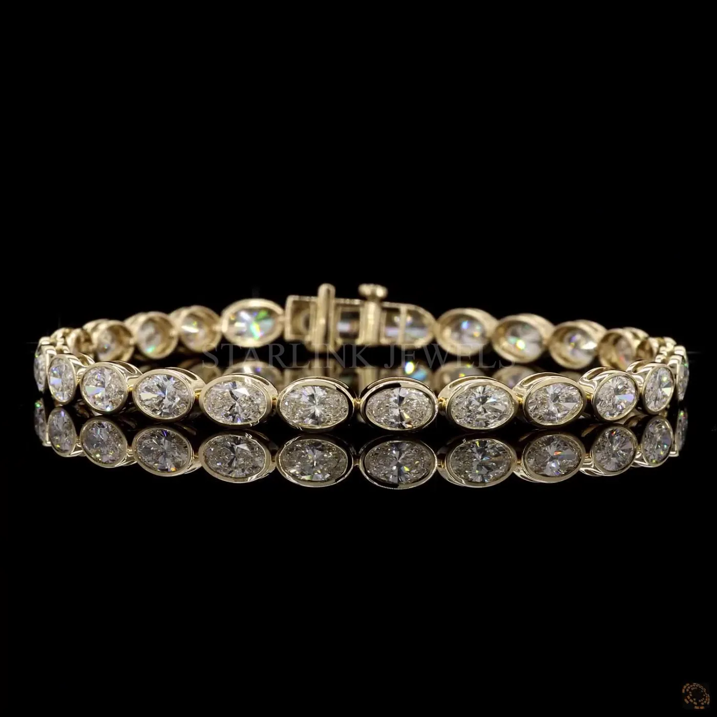 Eternal Oval Bezel Diamond Tennis Bracelet – view 2