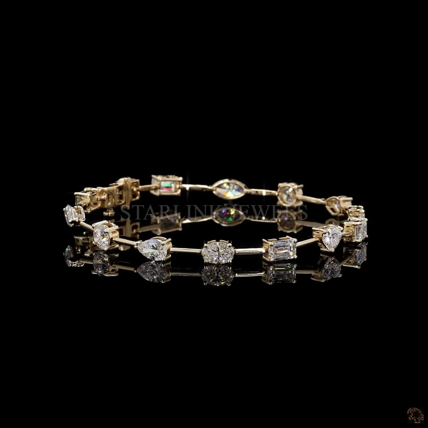Luxe Mixed Shape Diamond Tennis Bracelet – view 3