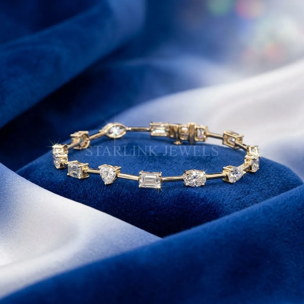 Luxe Mixed Shape Diamond Tennis Bracelet