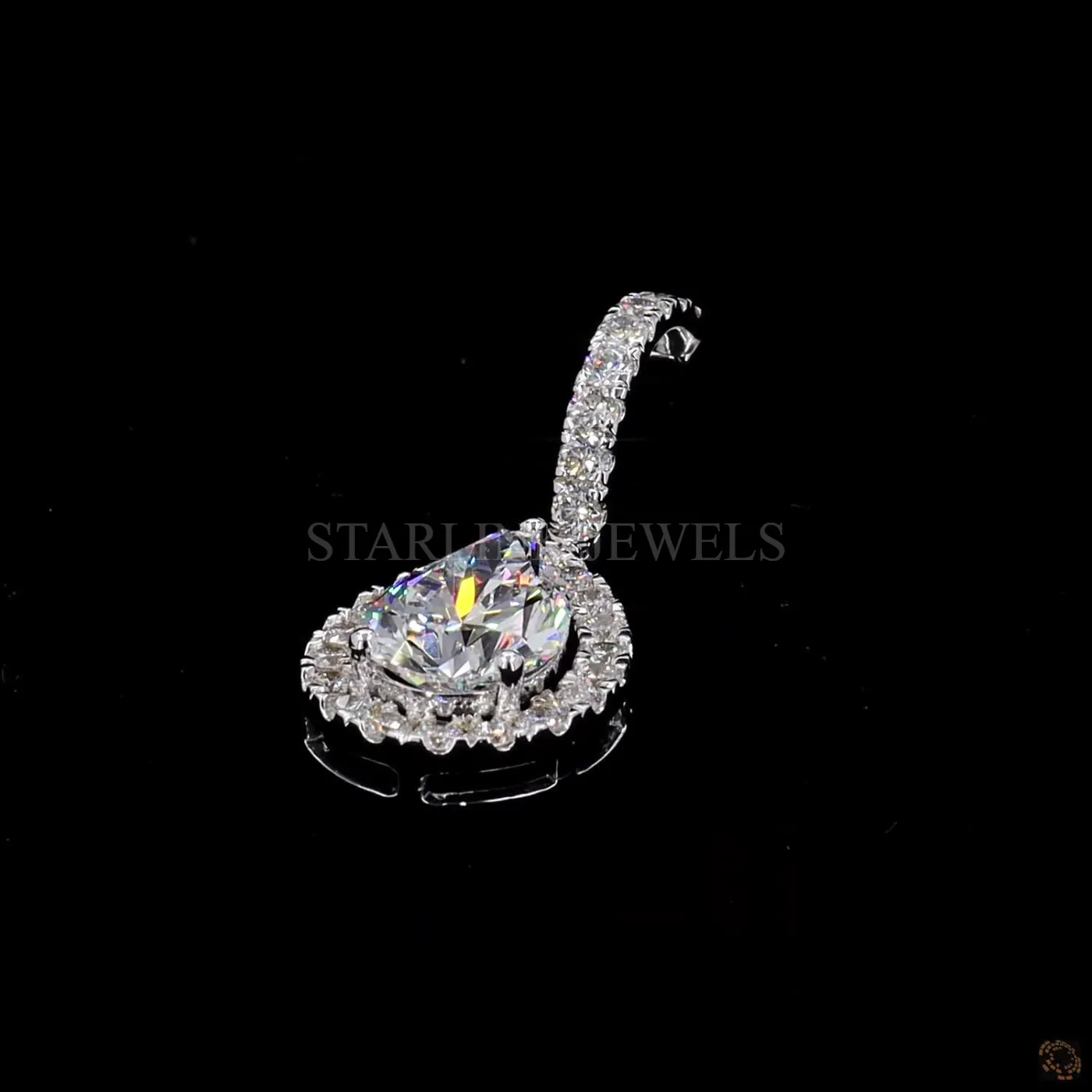 Aurora Pear Diamond Drop Earrings – view 4