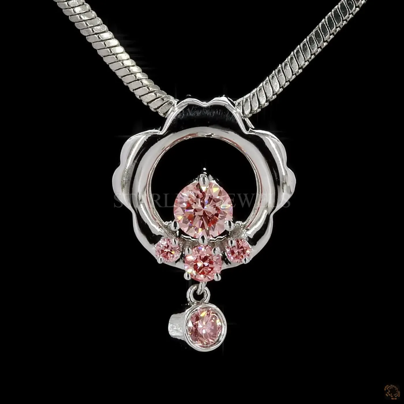Blush Blossom Pink Diamond Pendant – view 2