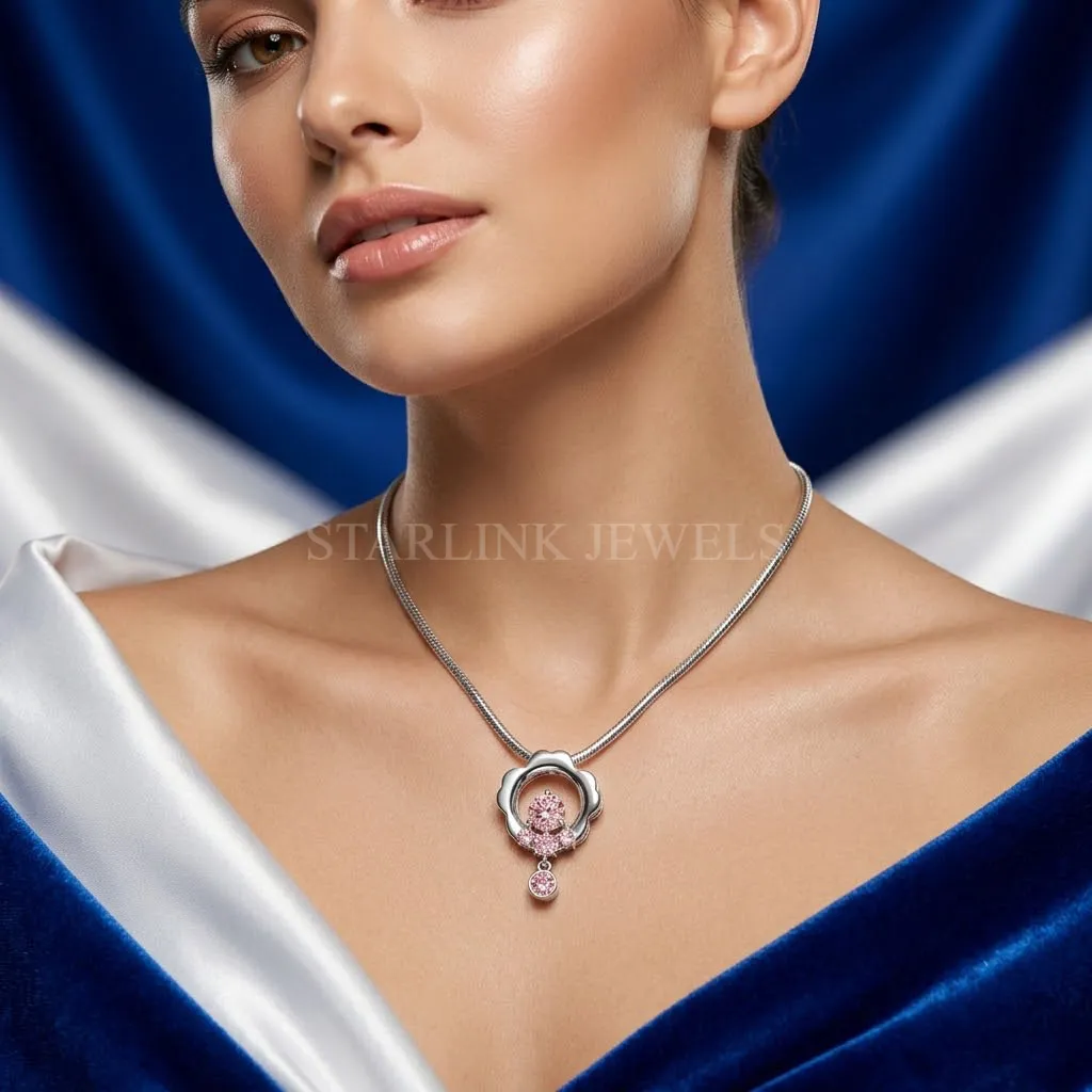 Blush Blossom Pink Diamond Pendant – view 4