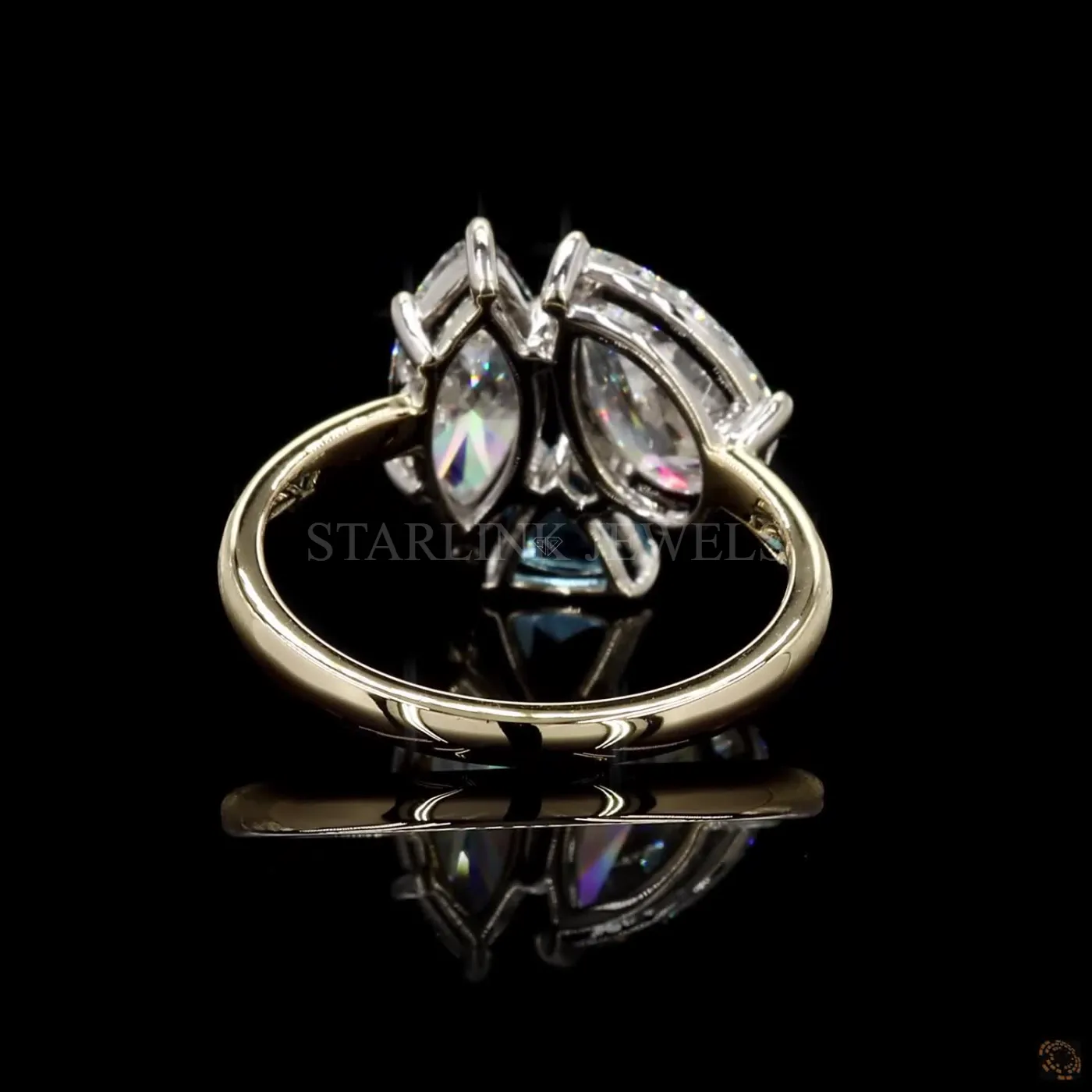 Multi-Shape Cluster Diamond & Aquamarine Ring – view 3