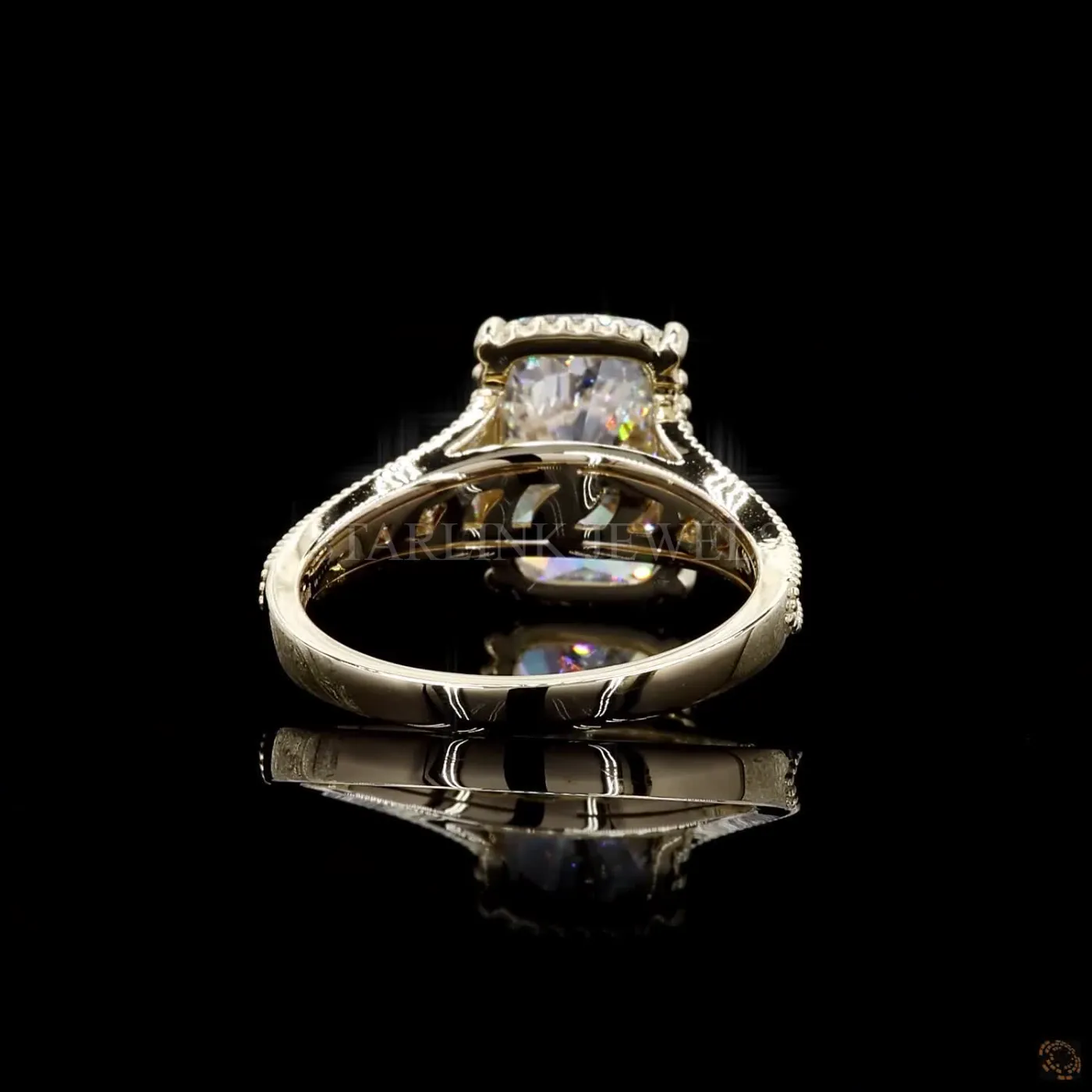 Cushion Cut Solitaire Diamond Ring – view 4