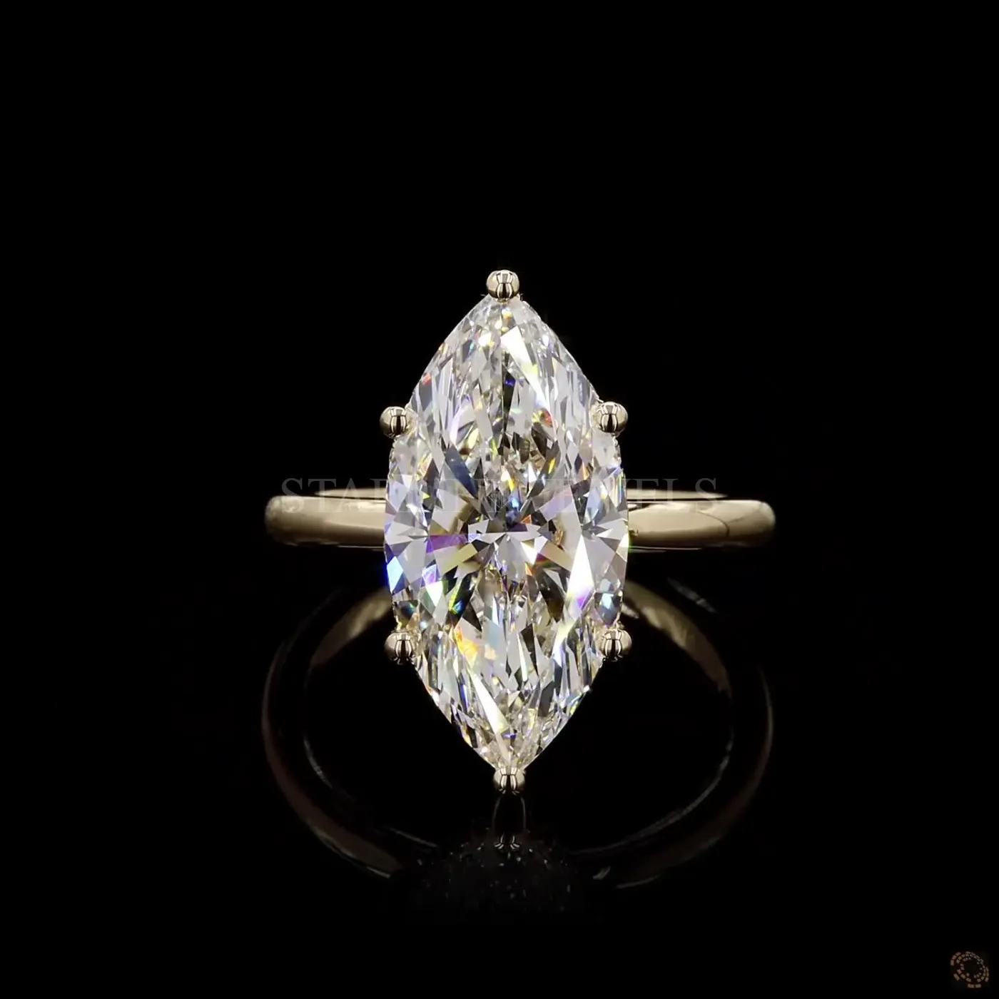 Marquise Cut Solitaire Diamond Ring – view 3
