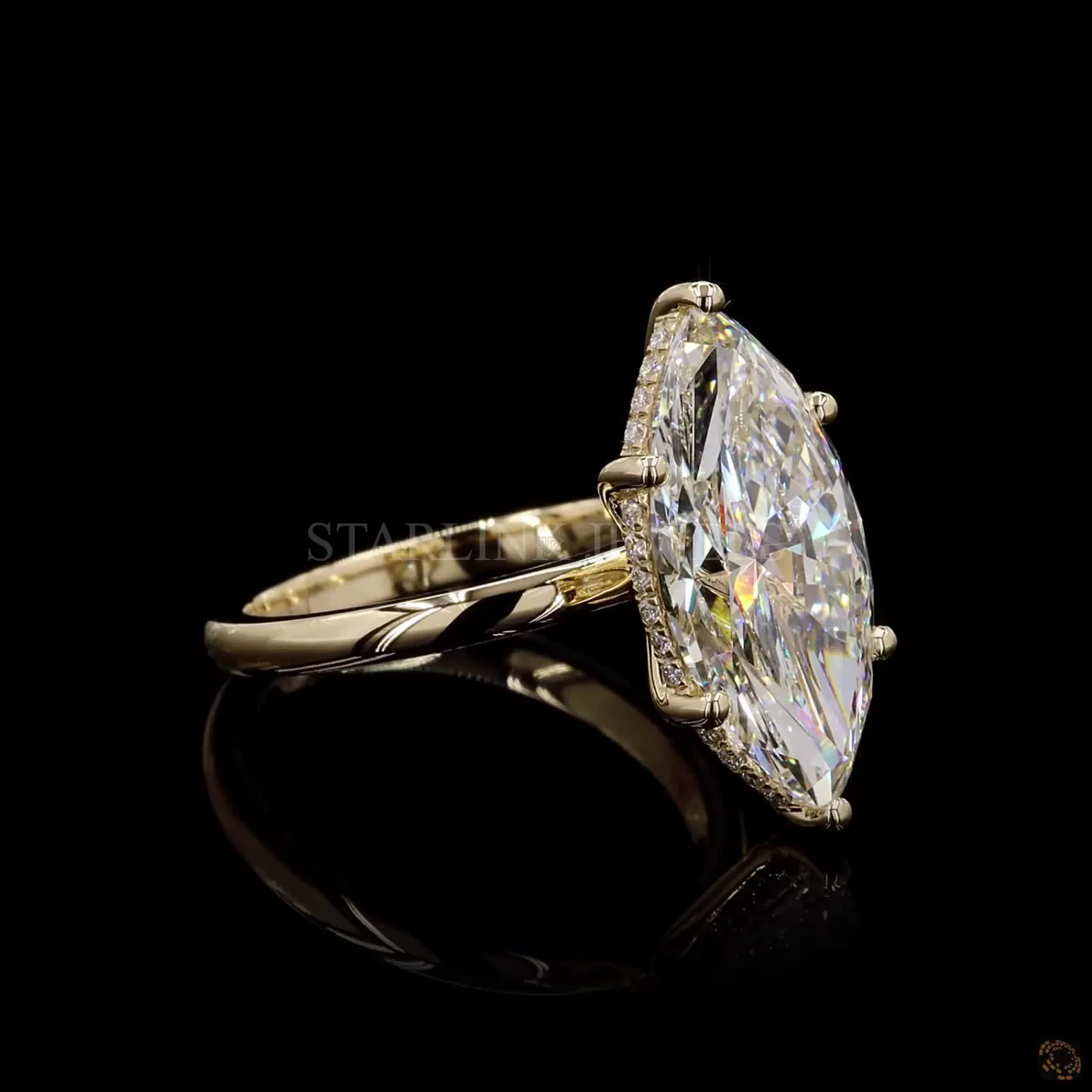 Marquise Cut Solitaire Diamond Ring – view 4