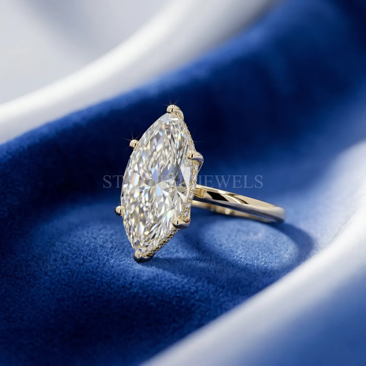 Marquise Cut Solitaire Diamond Ring