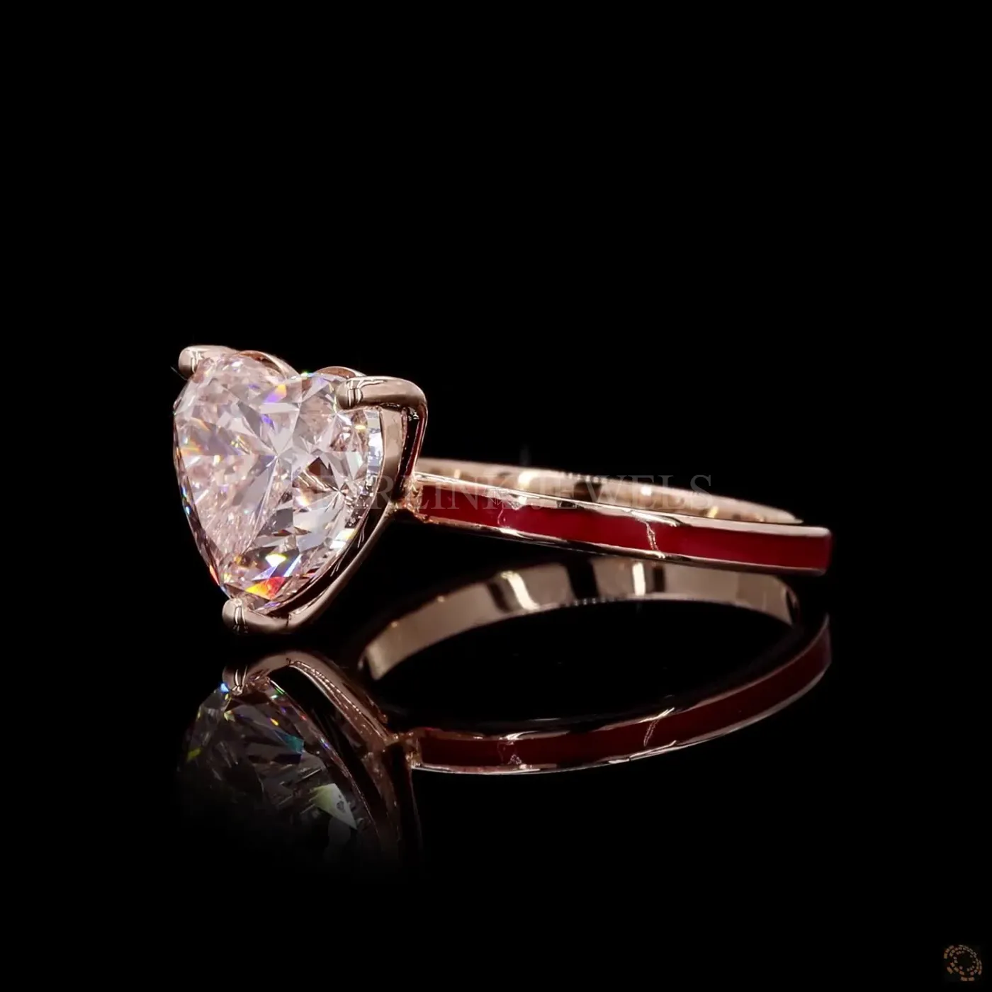 Heart Cut Solitaire Diamond Ring – view 4