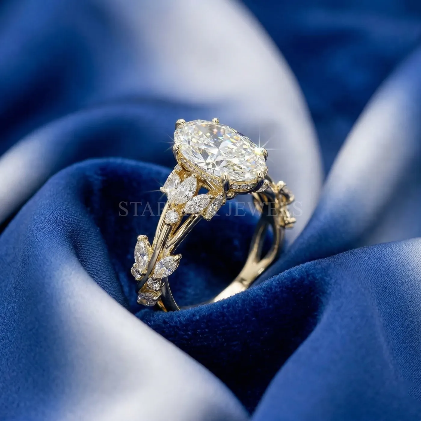 Oval Center Pear & Marquise Diamond Ring