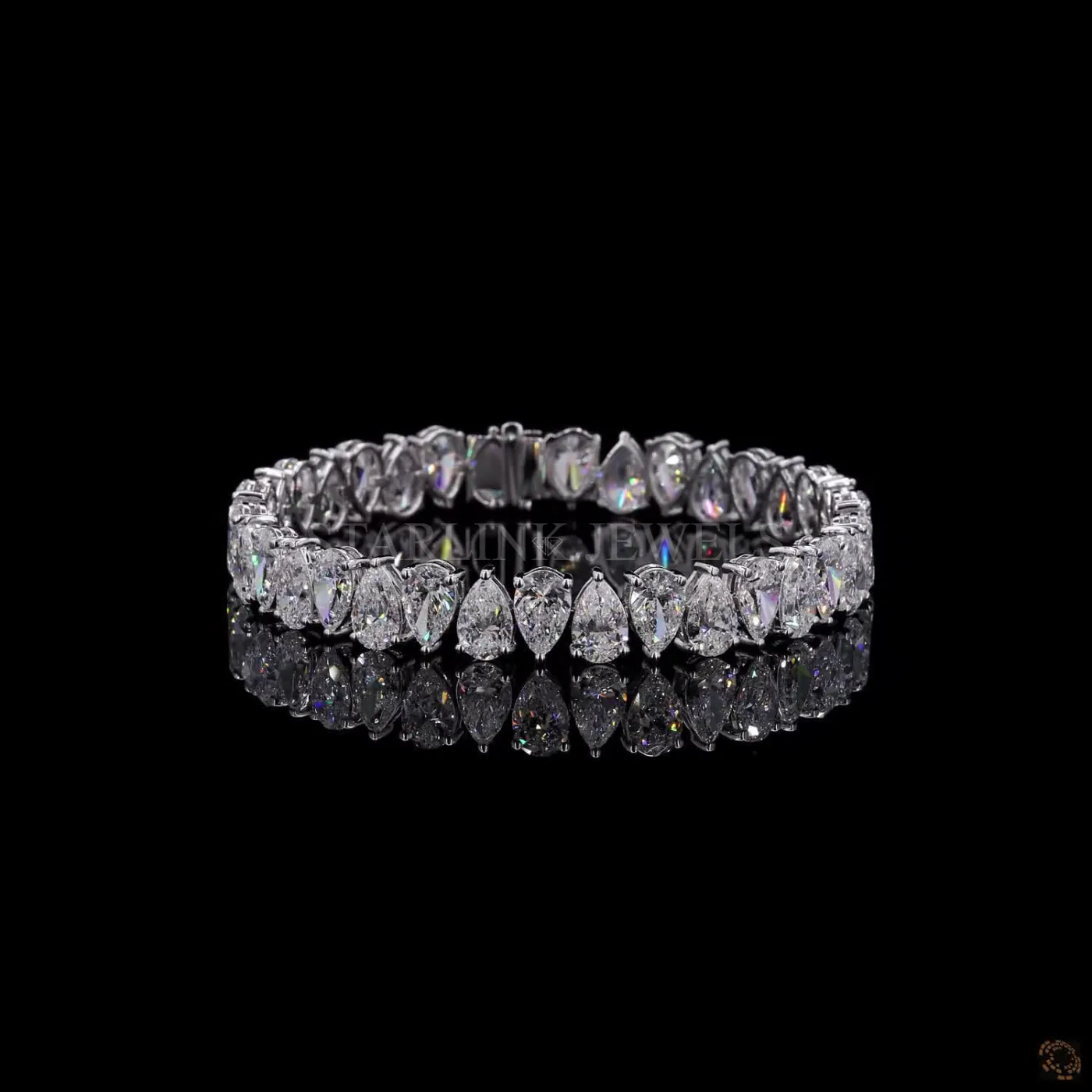 27.75 CT Pear Diamond Tennis Bracelet – view 3