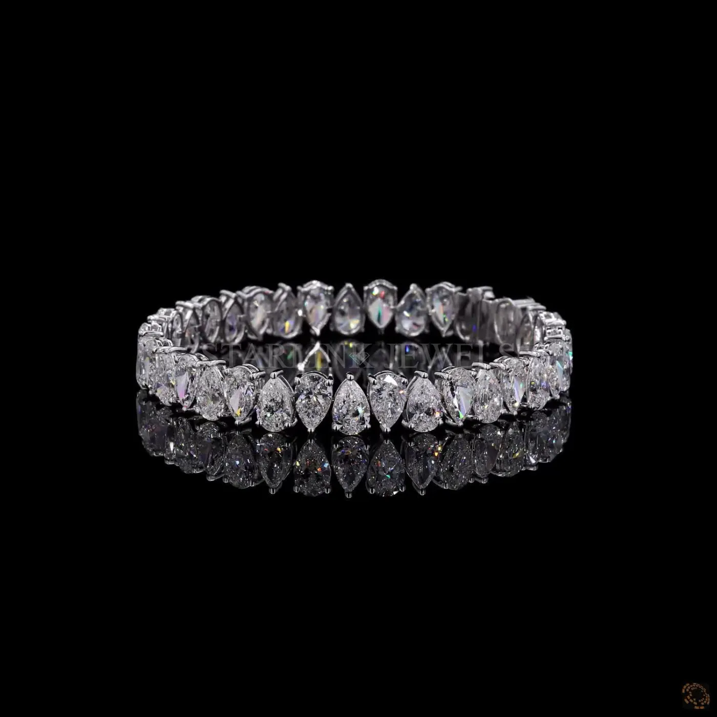 27.75 CT Pear Diamond Tennis Bracelet – view 4