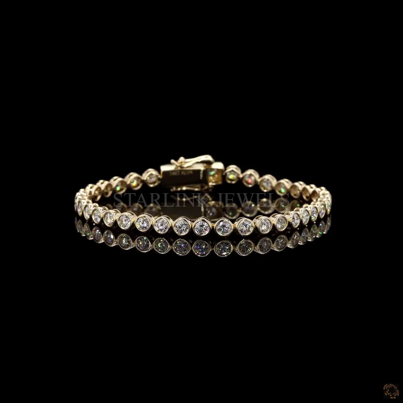 3.12 CT Round Bezel-Set Diamond Tennis Bracelet – view 4