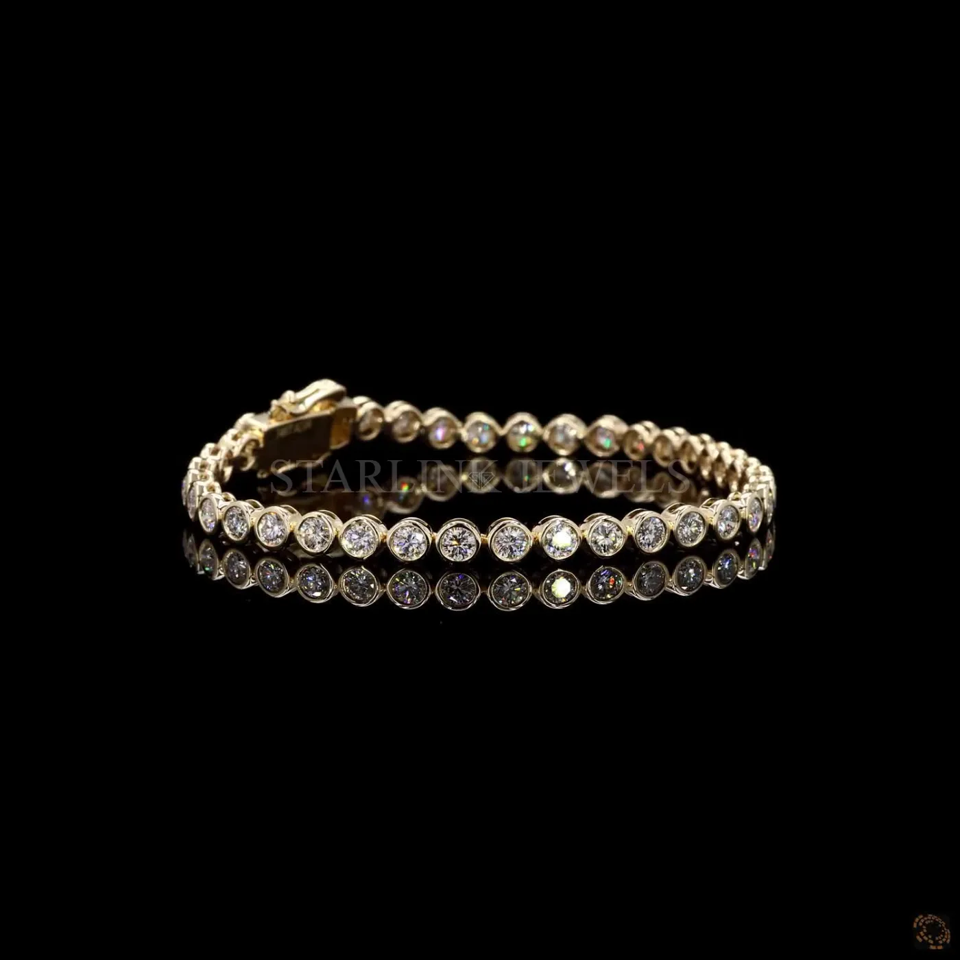 3.12 CT Round Bezel-Set Diamond Tennis Bracelet – view 3