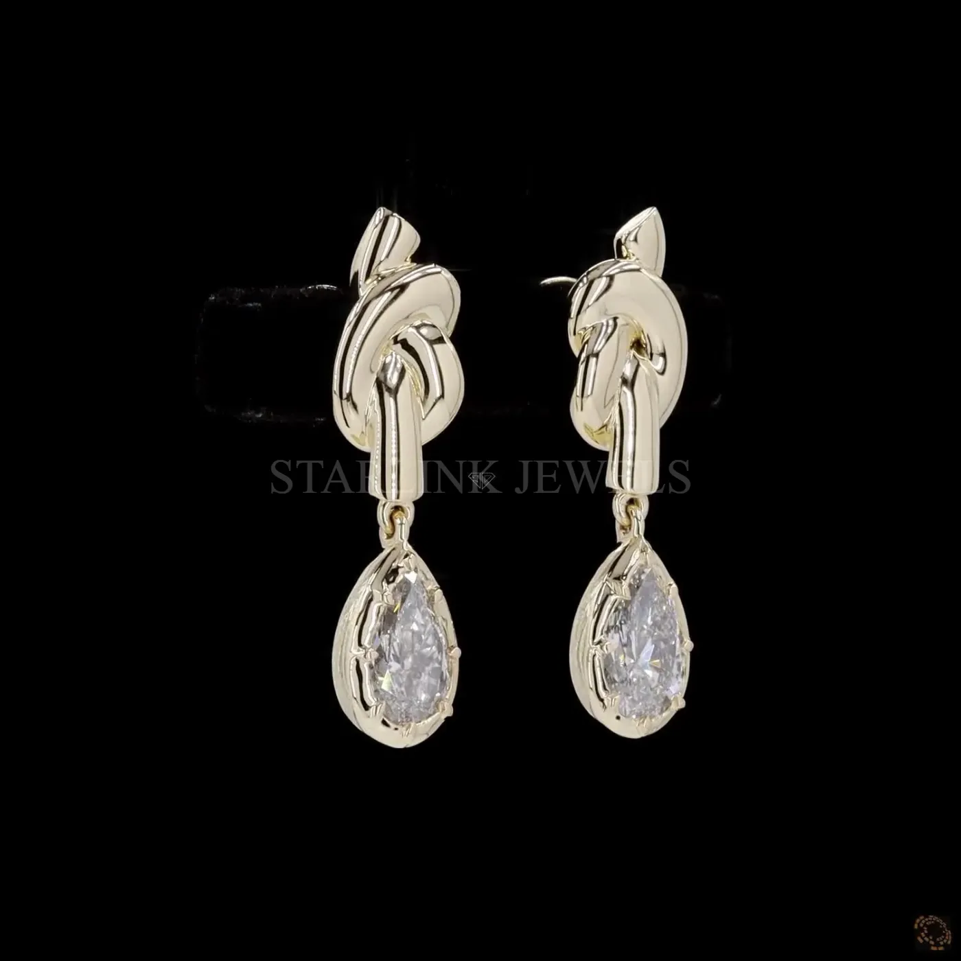 2 Ct Pear Diamond Drop Earrings – view 3