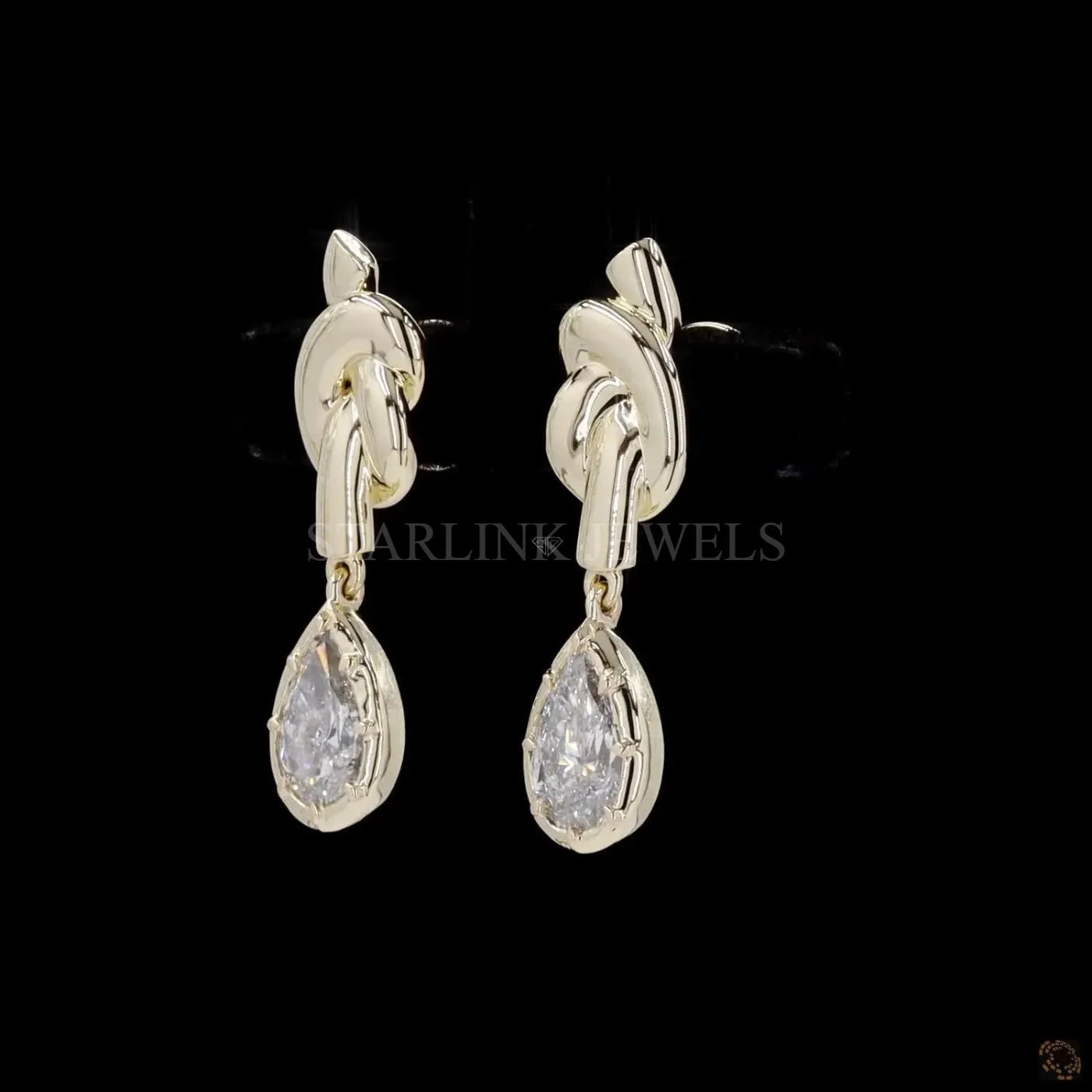 2 Ct Pear Diamond Drop Earrings – view 4