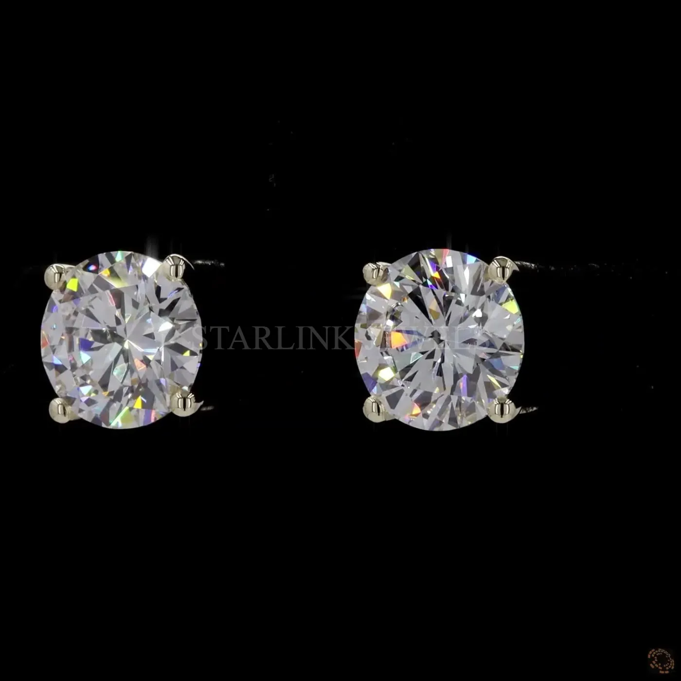 3.97 Ct Round Diamond Stud Earrings – view 3