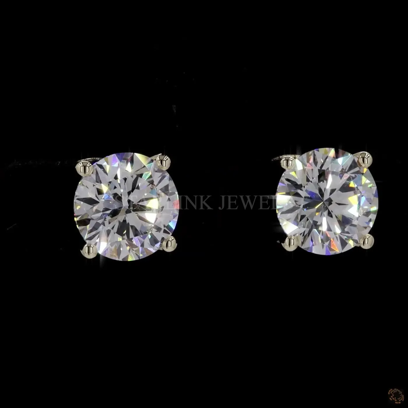 3.97 Ct Round Diamond Stud Earrings – view 4