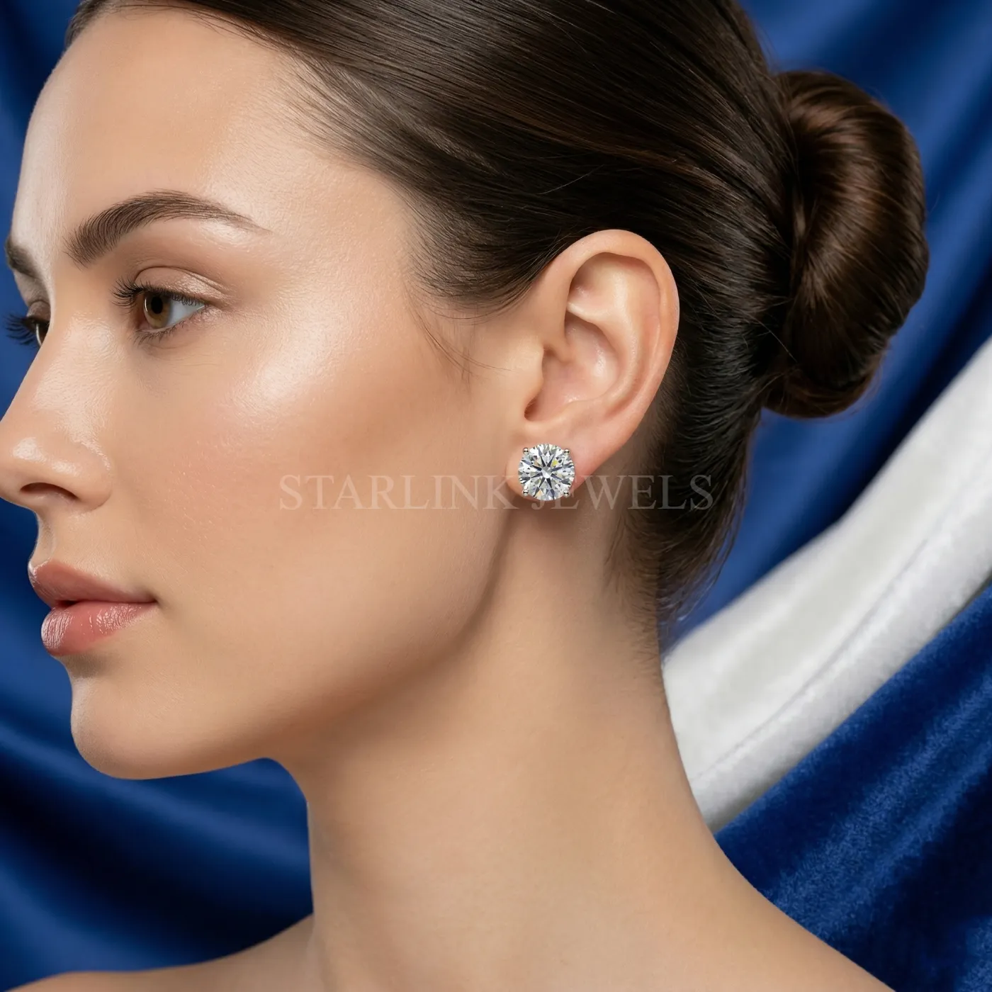 3.97 Ct Round Diamond Stud Earrings – view 2