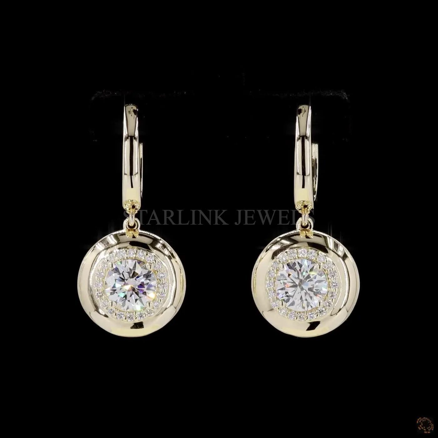 Round Diamond Dangling Earrings – view 3