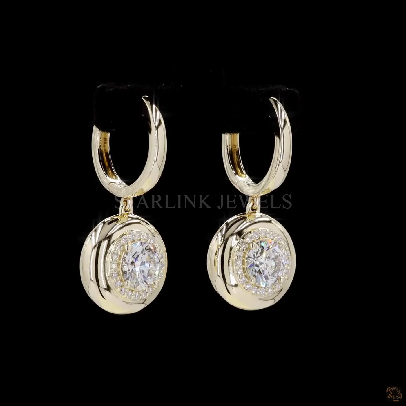Round Diamond Dangling Earrings – view 4
