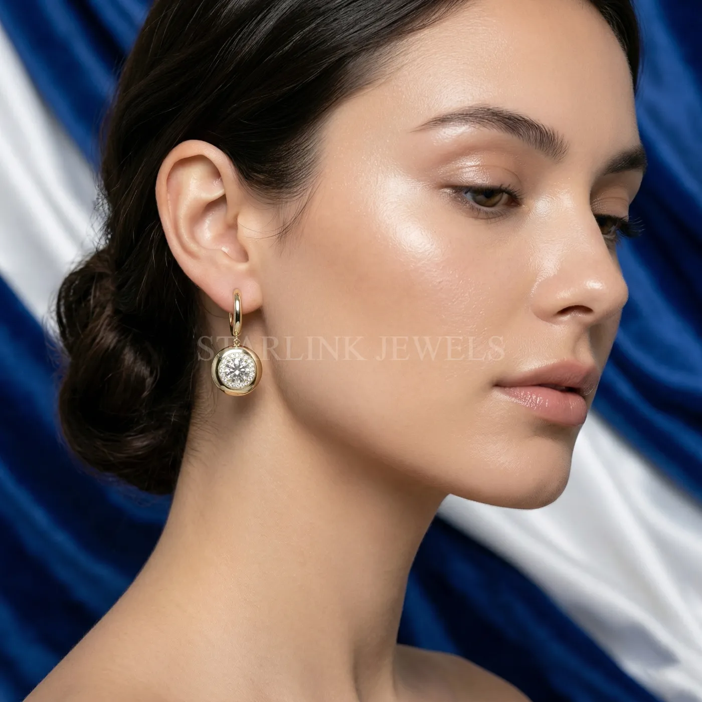 Round Diamond Dangling Earrings – view 2