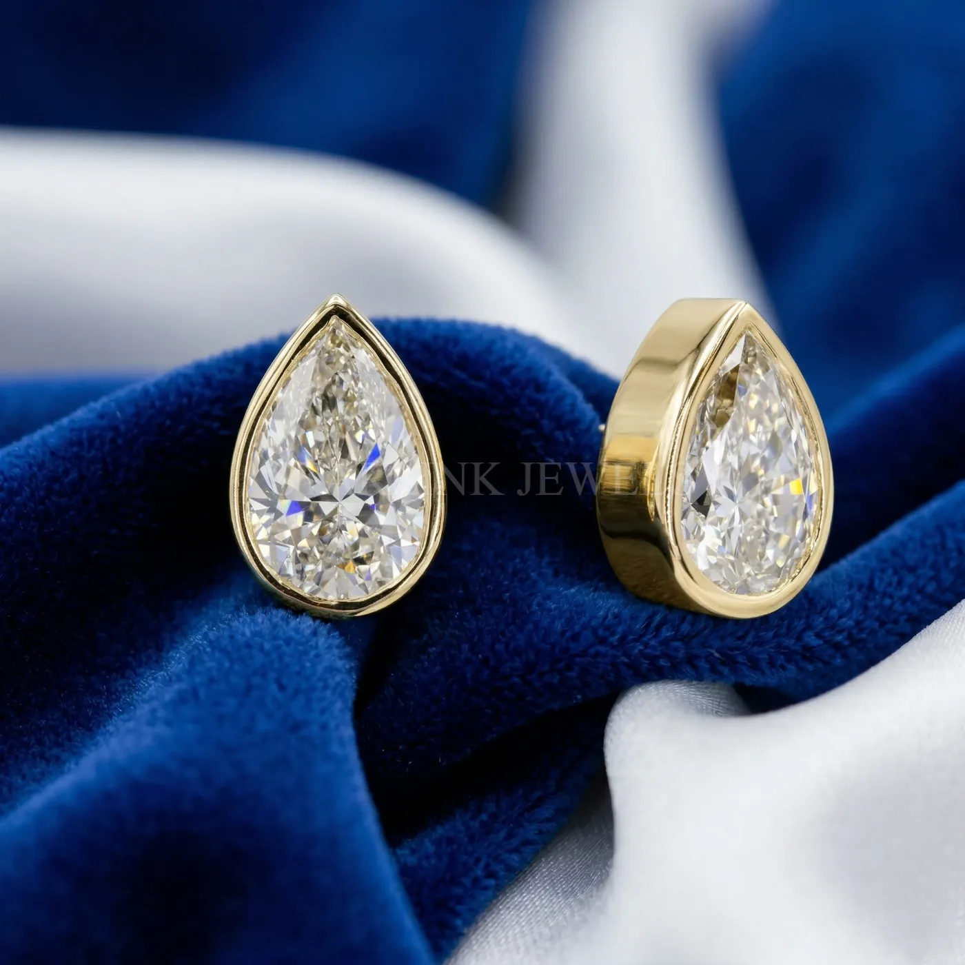 2.00 Ct Pear Diamond Bezel-Set Drop Earrings