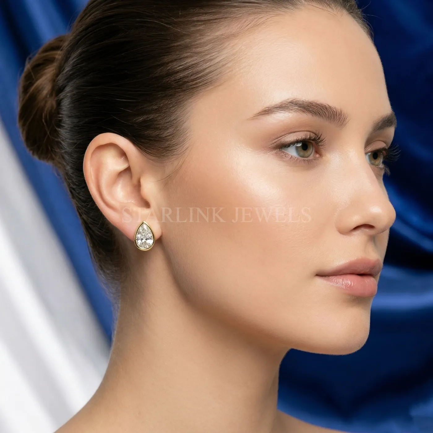 2.00 Ct Pear Diamond Bezel-Set Drop Earrings – view 2