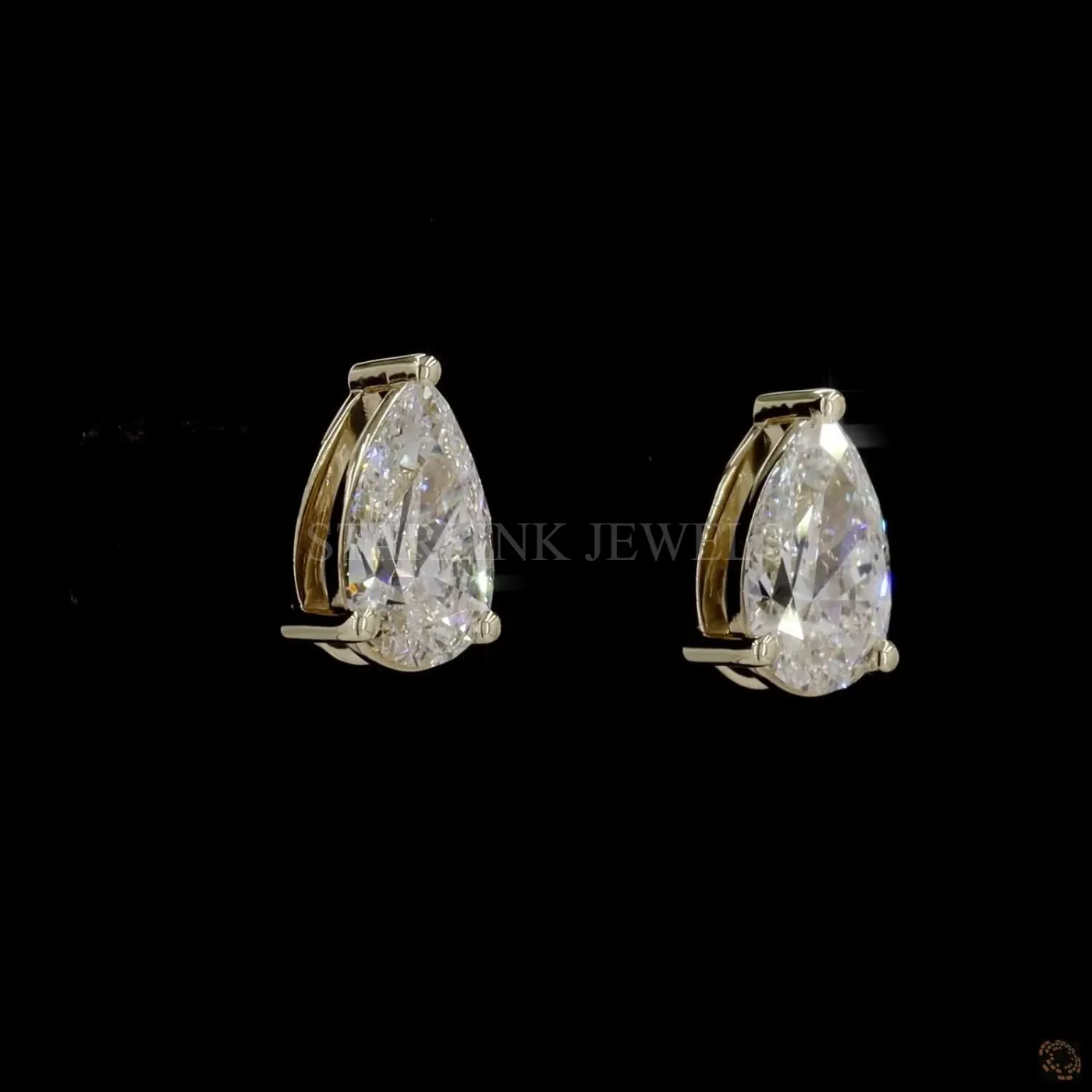 Pear Cut Diamond Stud Earrings – view 3