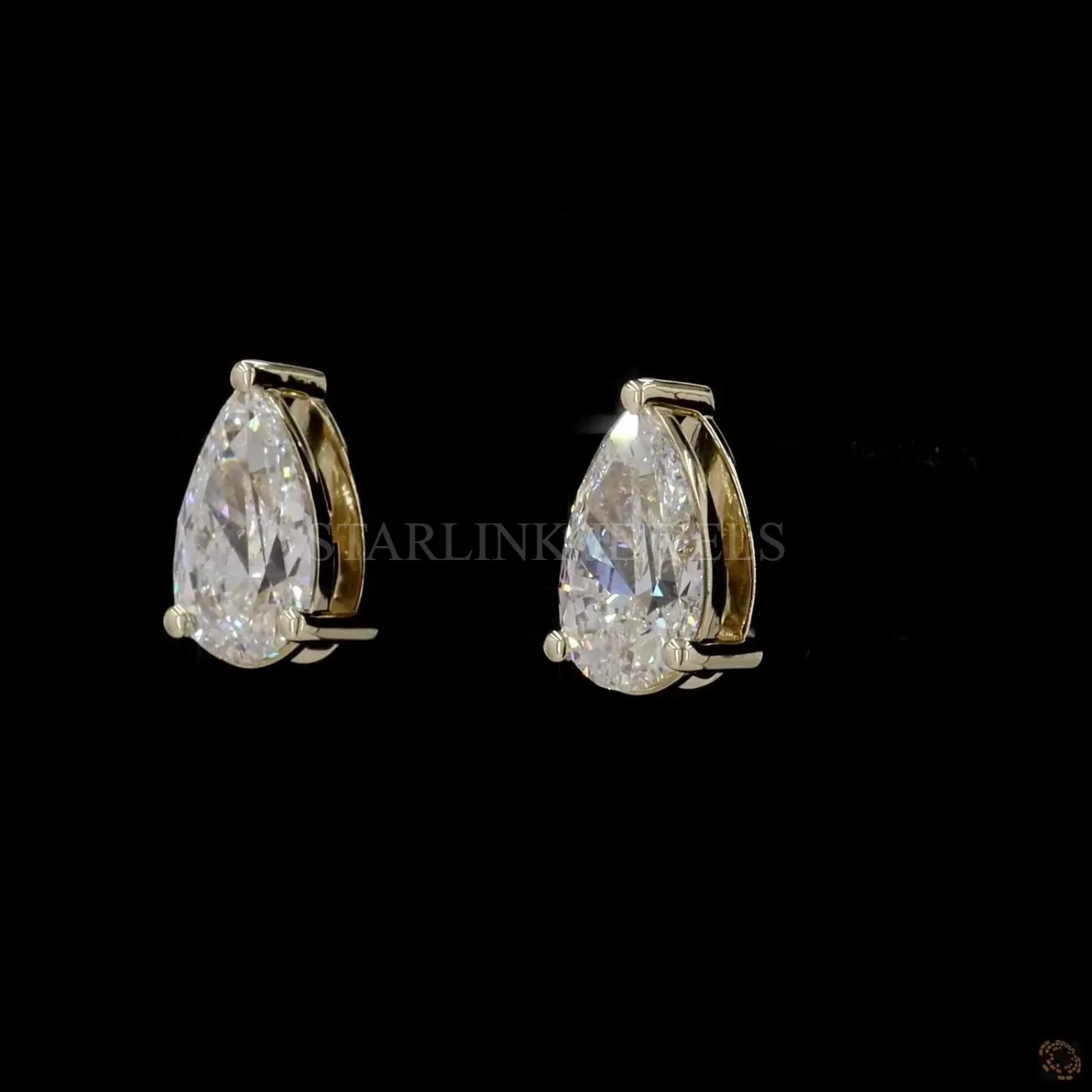 Pear Cut Diamond Stud Earrings – view 4
