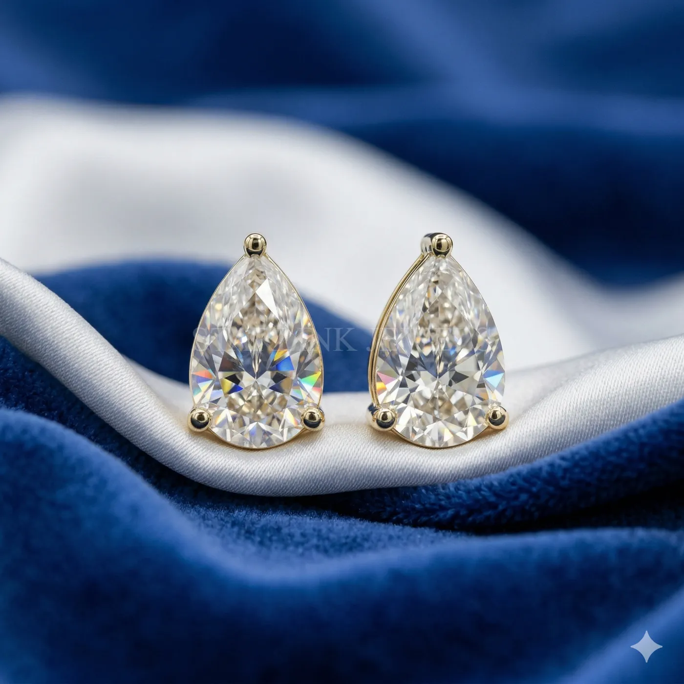 Pear Cut Diamond Stud Earrings