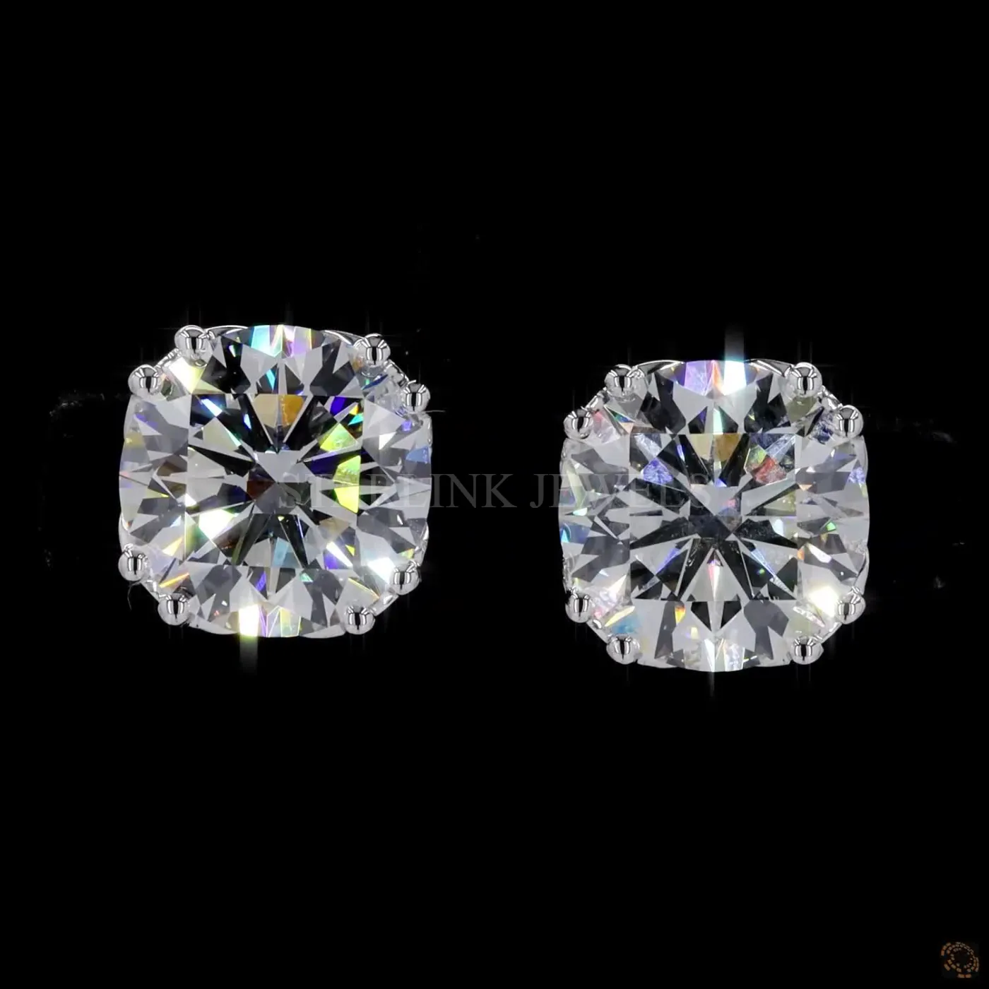 4.00 Ct Cushion Diamond Stud Earrings – view 3