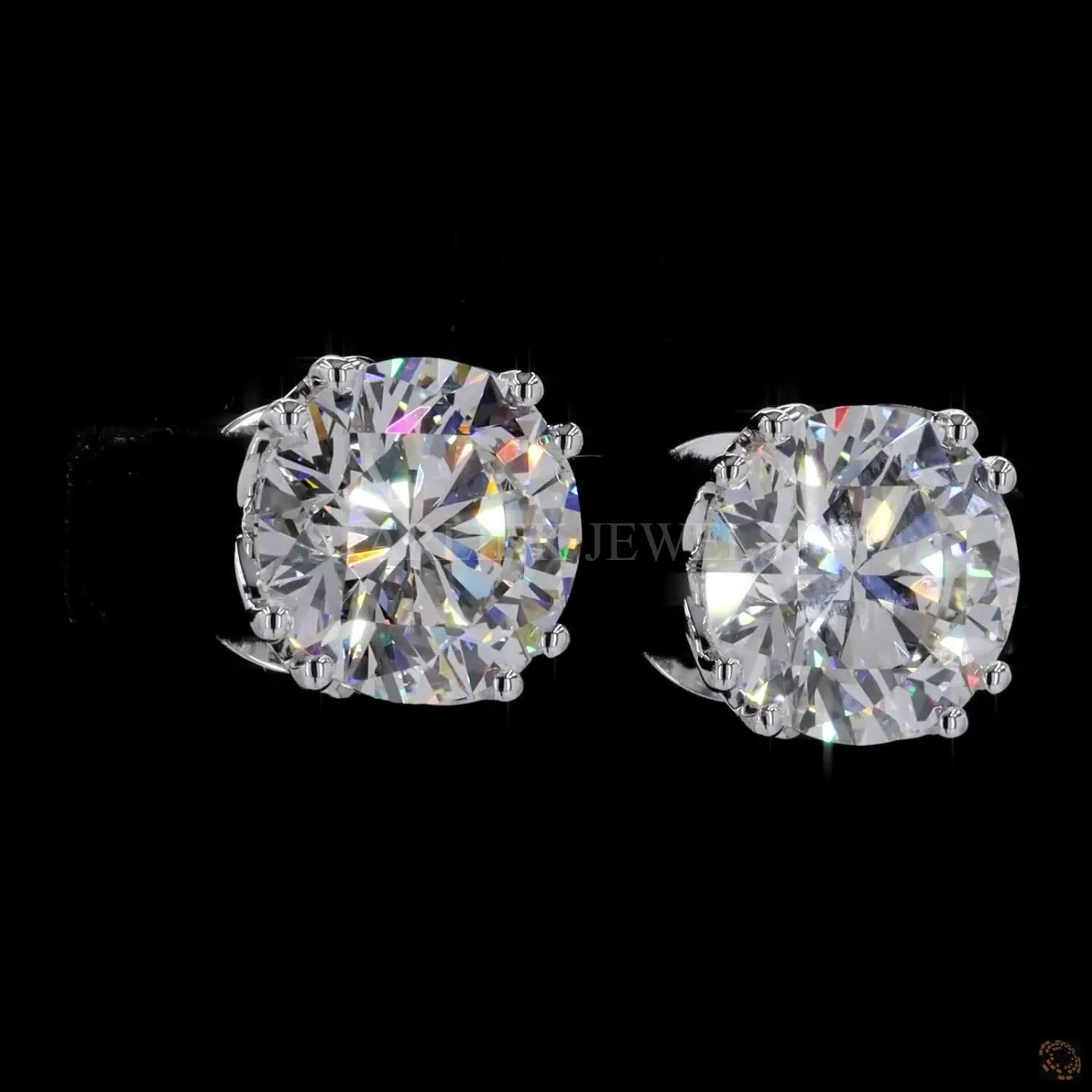 4.00 Ct Cushion Diamond Stud Earrings – view 4