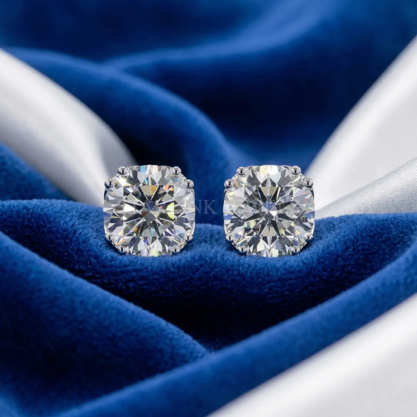 4.00 Ct Cushion Diamond Stud Earrings