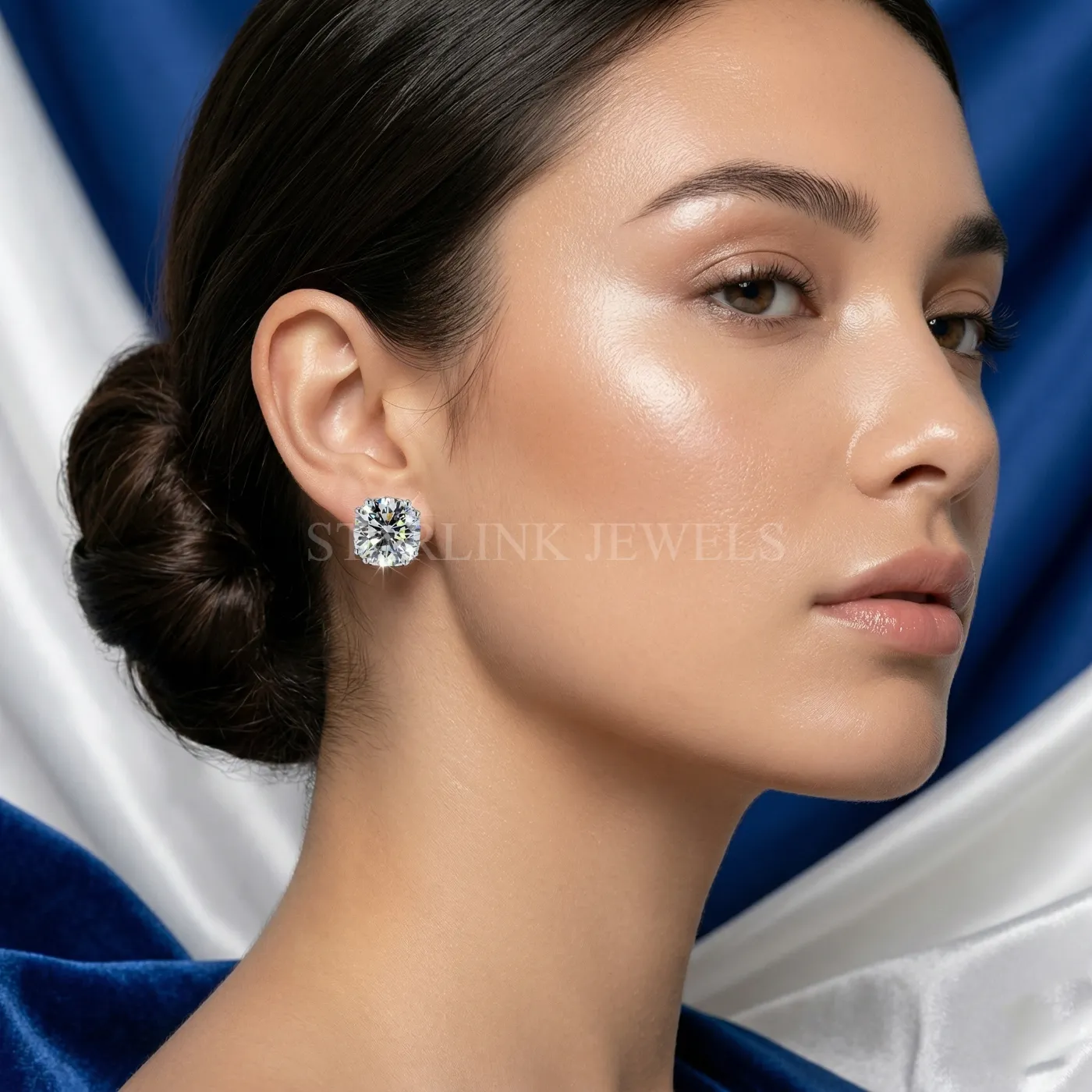 4.00 Ct Cushion Diamond Stud Earrings – view 2
