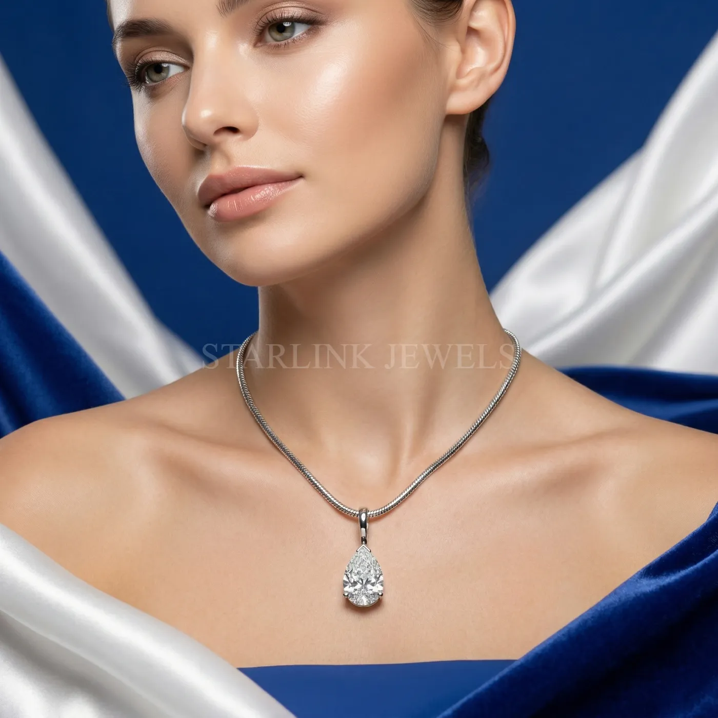 Pear Cut Solitaire Diamond Pendant