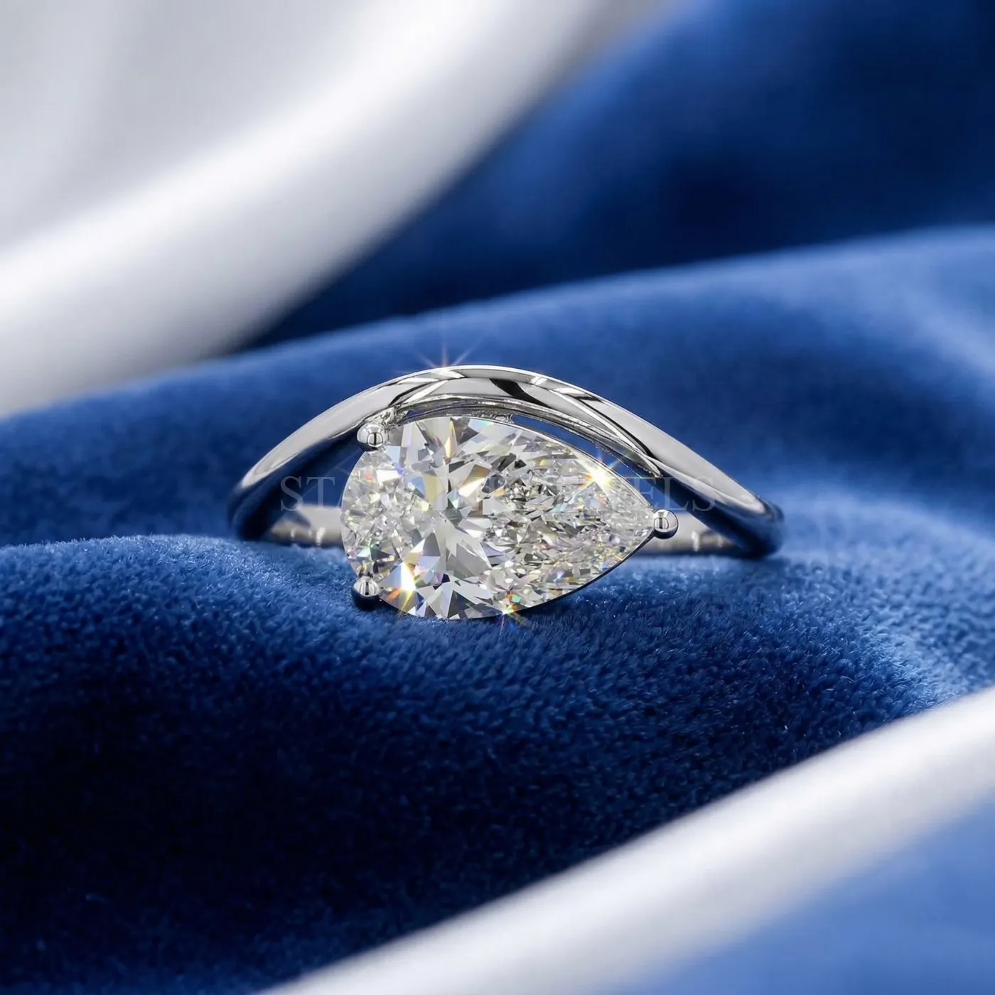 Pear Cut Solitaire Diamond Ring