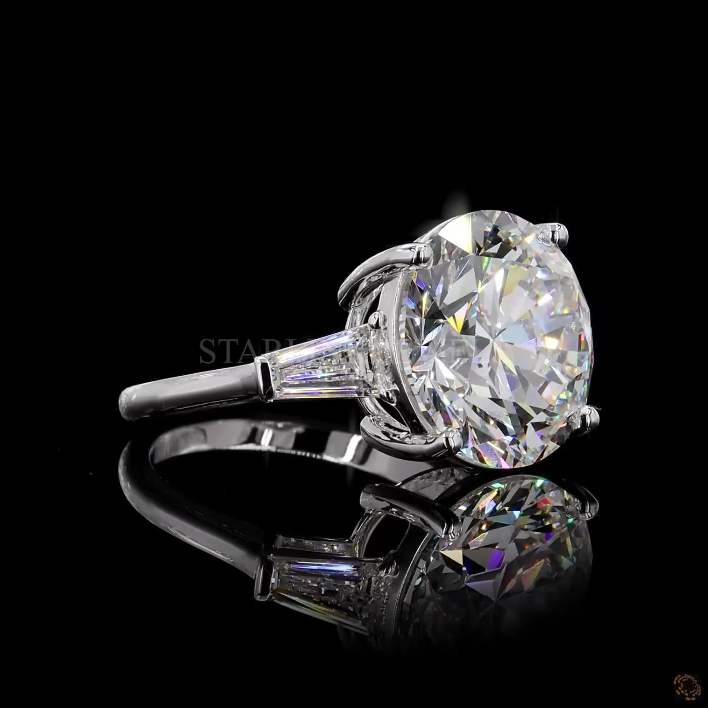 12.1 CT Round Diamond Three-Stone Ring – view 4