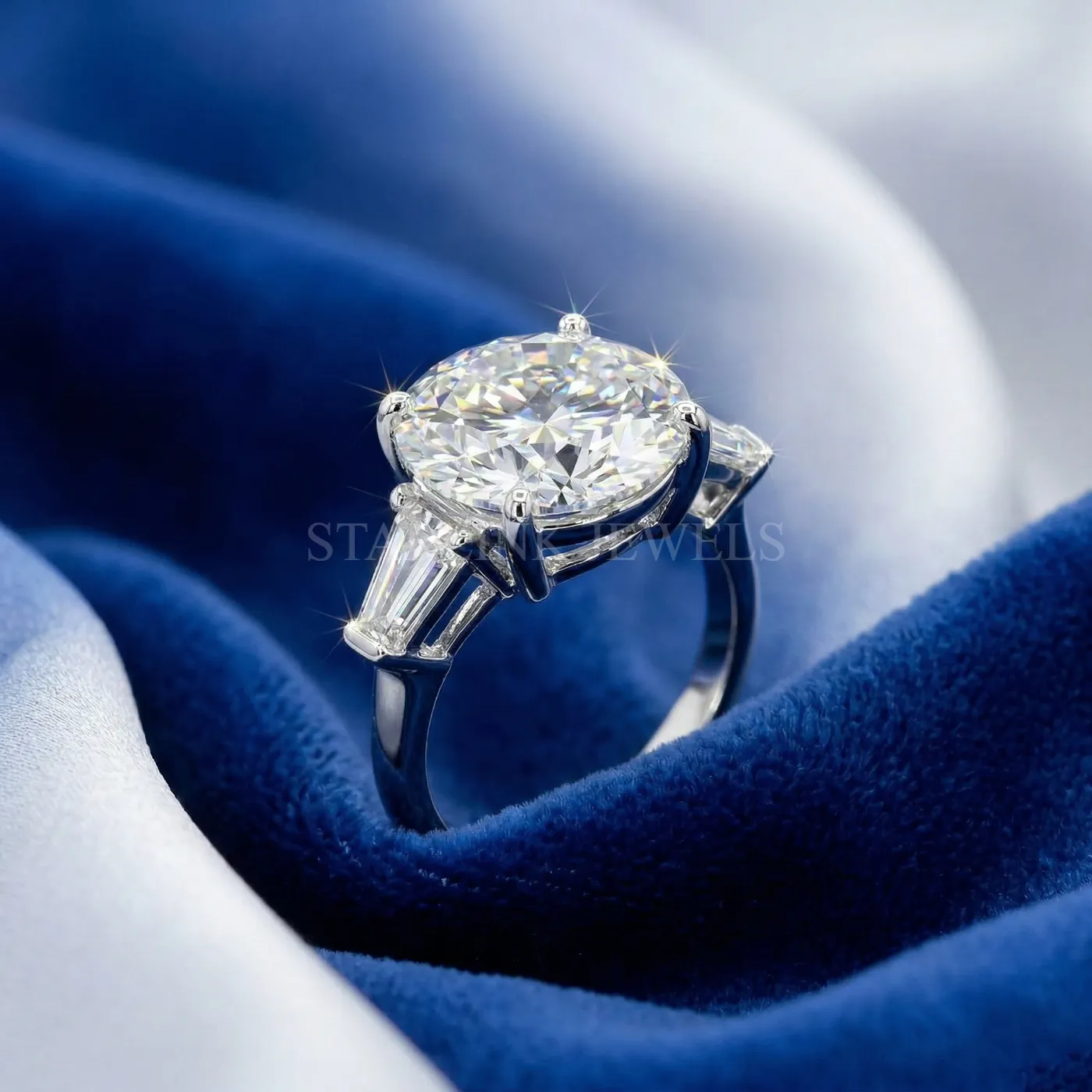 12.1 CT Round Diamond Three-Stone Ring