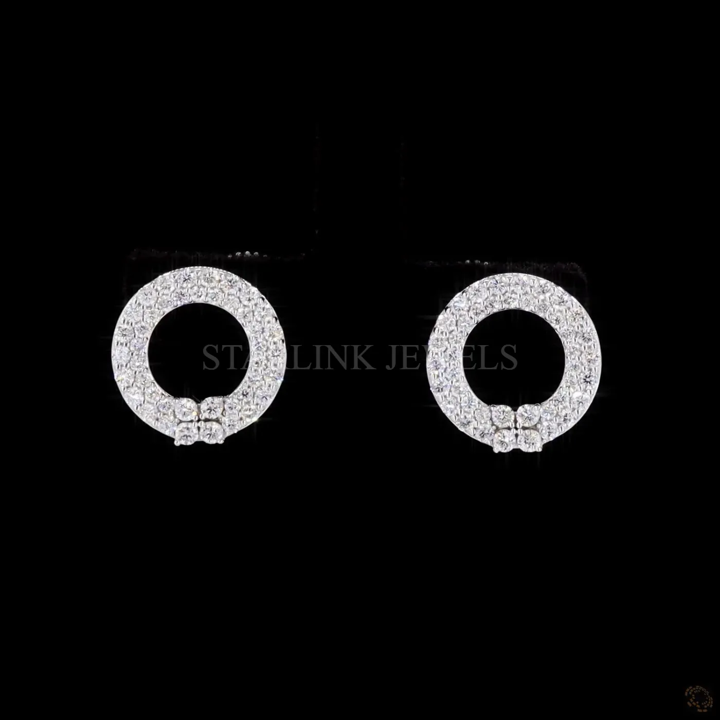 Round Diamond Halo Hoop Earrings – view 3