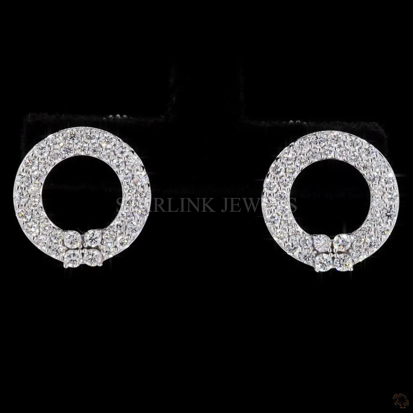 Round Diamond Halo Hoop Earrings – view 4