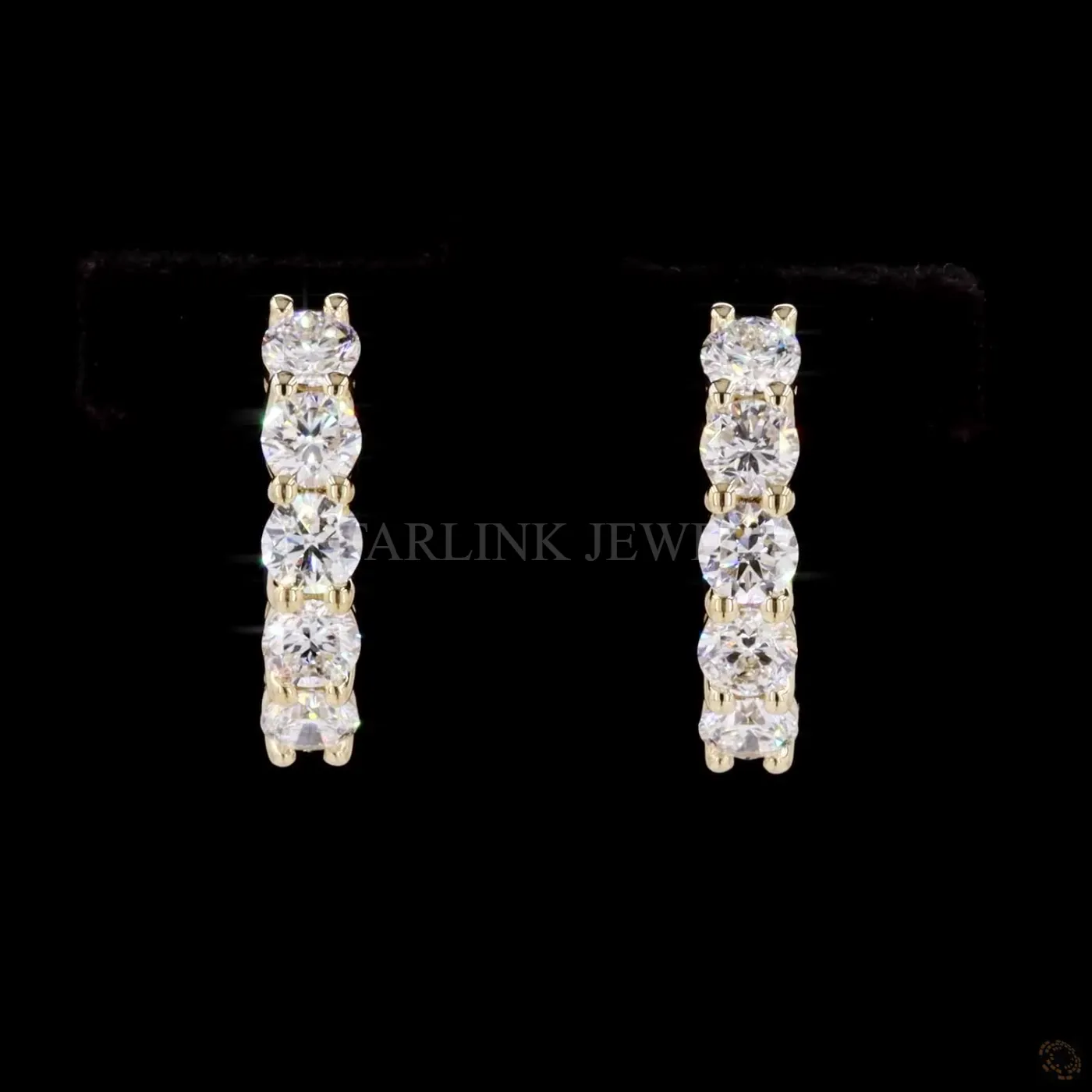 Round Diamond Hoop Earrings – view 3