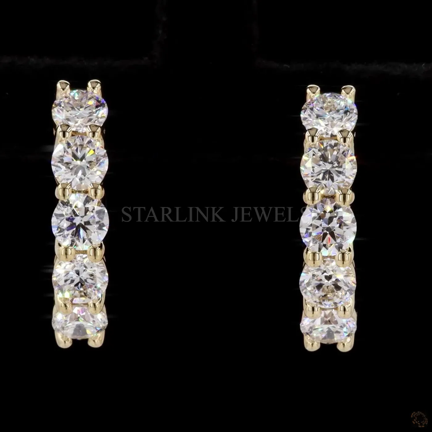 Round Diamond Hoop Earrings – view 4