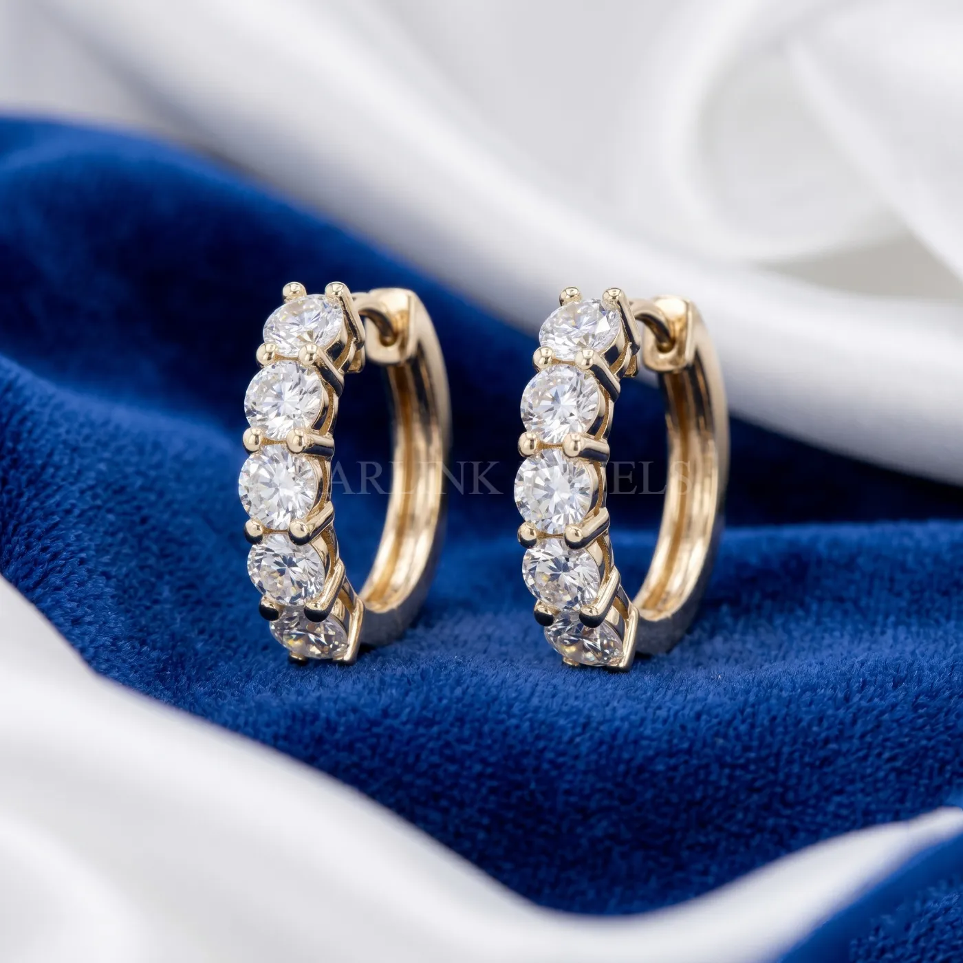 Round Diamond Hoop Earrings