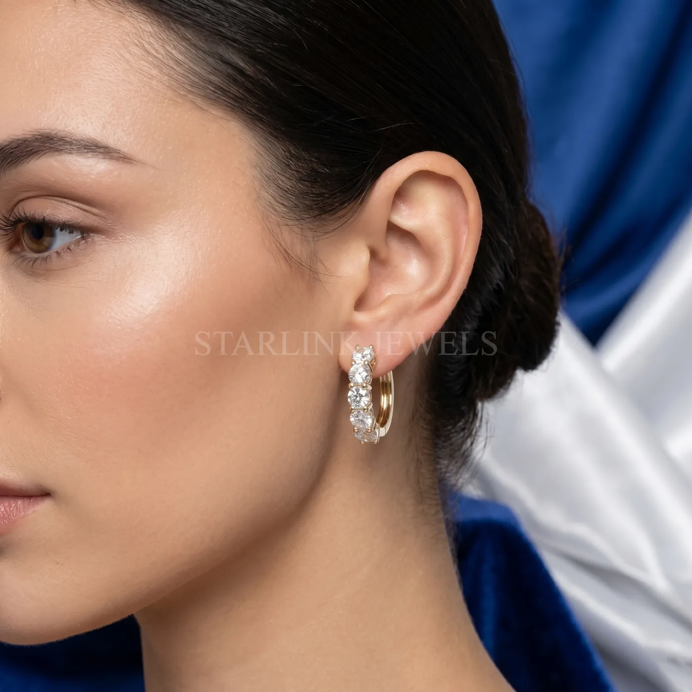 Round Diamond Hoop Earrings – view 2