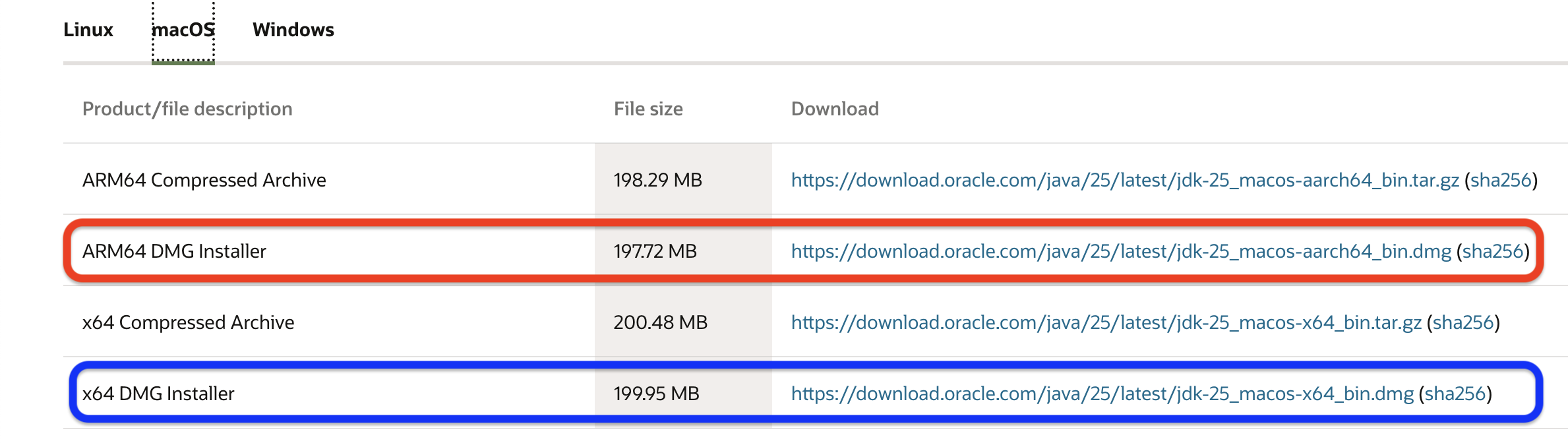 Oracle公式 ダウンロード Mac