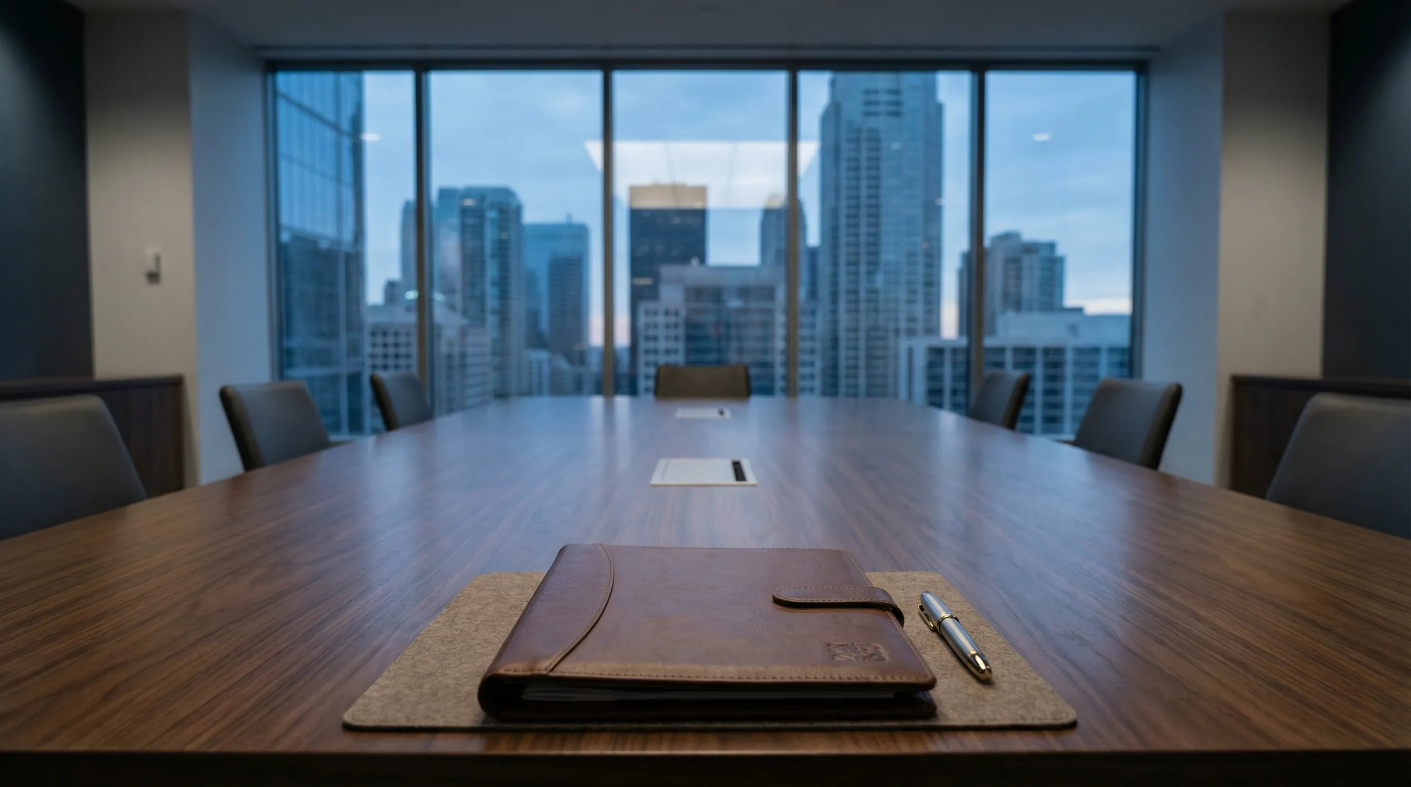 ABD LLC şirket kurulumunu ve kurumsal prestiji temsil eden resmi evraklar ve kalem içeren profesyonel ofis ortamı