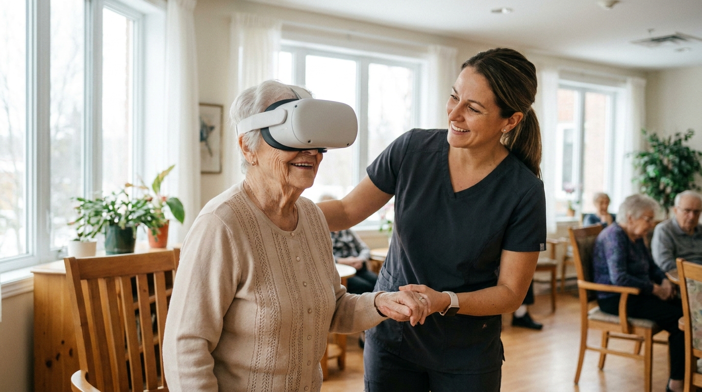 La réalité virtuelle peut-elle apaiser un aîné en CHSLD ?
