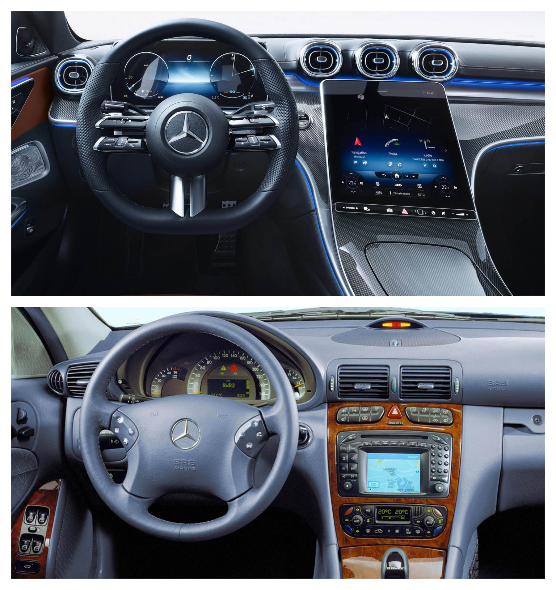 Mercedes C-Class 2021 vs C-Class 2001